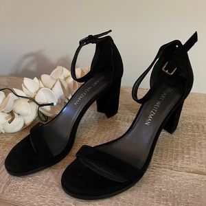 Stuart Weitzman Black Suede Leather Heels Size 7